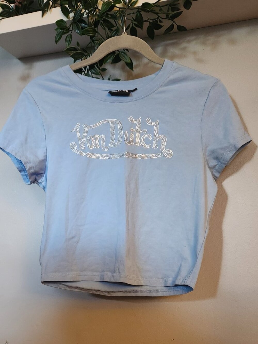 Rhinestone Embellished Von Dutch Baby Tee